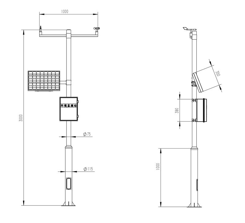 Anemometer product size diagram