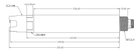 Water temperature sensor size chart