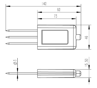 Soil moisture temperature sensor product size chart